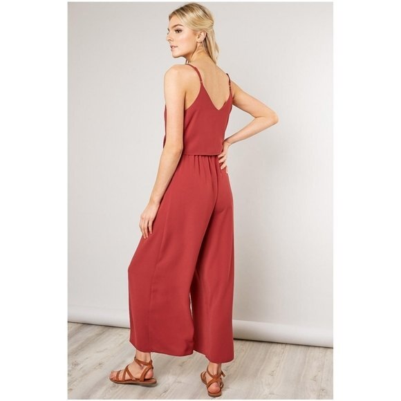 Mustard Seed Wide Leg Pant Jumpsuit Tie Bodice, Medium, Excellent Used Condition - Picture 2 of 7